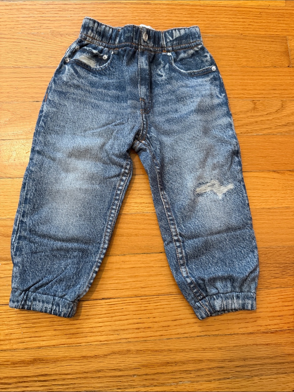 Rag & Bone Marmar Kids 2at Distressed Blue Kids Denim Jogger Pants